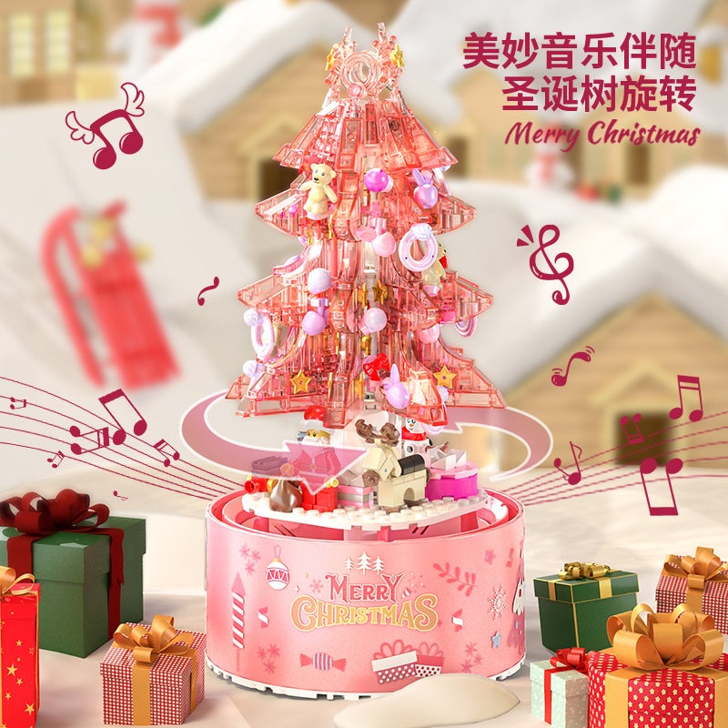 Christmas Building Blocks Compatible With Lego Christmas Tree Snow Music Box Assembled Toys With Lights Children'S Holiday Gifts - Image 5
